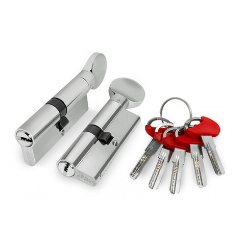 Цилиндр ключ-завертка Фуаро (D-PRO502/60) D-PRO5002Knob60(25+10+25) CP, цвет хром (гарантия - 12 месяцев)