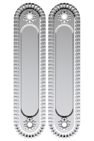 Ручка овал для раздвижных дверей Армадилло SH.CL152.010 (SH010/CL) SILVER-925 (цена за комплект), цвет серебро 925 (гарантия - 5 лет)